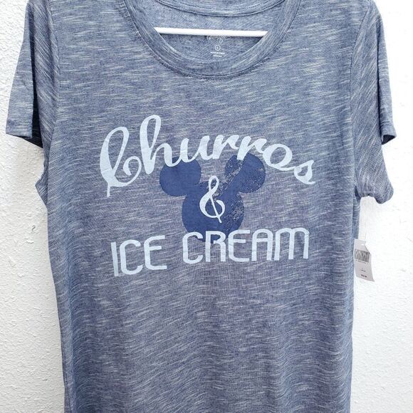 NWT Disney Store "Churros & Ice-cream" Spacedye Graphic Tee Shirt - Picture 2 of 9